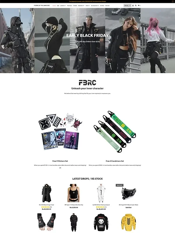 Zintix Website Projects Fabric of the Universe (Ecommerce)